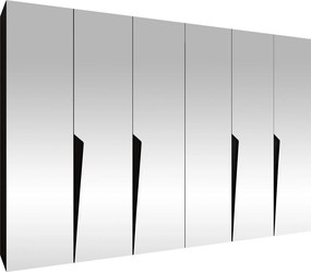 Ντουλάπα Piano III 300 Εξάφυλλη-Μαύρο