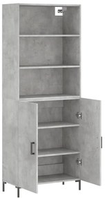 vidaXL Ντουλάπι Γκρι Σκυροδέματος 69,5x34x180 εκ. Επεξεργασμένο Ξύλο
