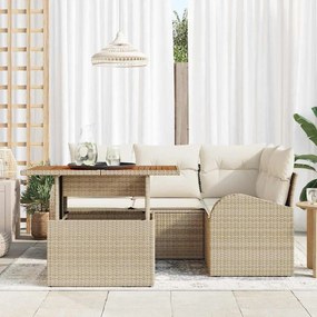 vidaXL Σετ Καναπέ Κήπου 5 pcs μπεζ και κρεμ 100 x 55 x 73 εκ