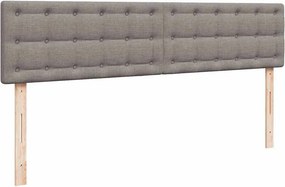 vidaXL Οθωμανικό κρεβάτι με στρώματα Taupe 200x200cm ύφασμα