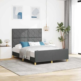 vidaXL Κρεβάτι Σκελετός Σκούρο Γκρι 140x200 εκ. Ύφασμα