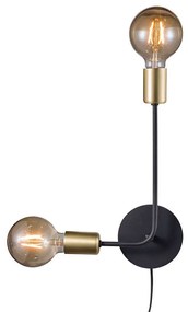 Φωτιστικό Τοίχου Josefine 48941003 31x44,5cm 2xE27 28W Black-Gold Nordlux Metal
