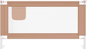 vidaXL Μπάρα Κρεβατιού Προστατευτική Taupe 150 x 25 εκ. Υφασμάτινη