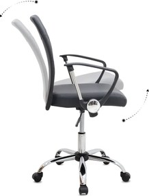 Καρέκλα γραφείου Avelon Megapap από τεχνόδερμα χρώμα μαύρο 60x56x94/103εκ.