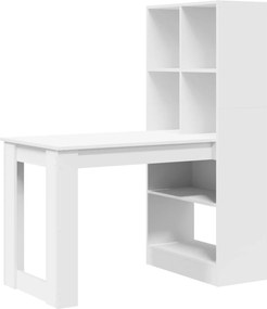 vidaXL Γραφείο Λευκό Επεξεργασμένο Ξύλο 122 x 67 x 145 εκ.