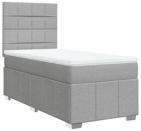 ΚΡΕΒΑΤΙ BOXSPRING ΜΕ ΣΤΡΩΜΑ ΑΝΟΙΧΤΟ ΓΚΡΙ 100X200 ΕΚ. ΥΦΑΣΜΑΤΙΝΟ 3291579