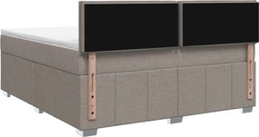 vidaXL Κρεβάτι box spring με στρώμα Taupe 140 x 190 cm Ύφασμα
