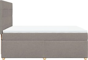 vidaXL Κρεβάτι Boxspring με Στρώμα Taupe 140x190 εκ. Υφασμάτινο