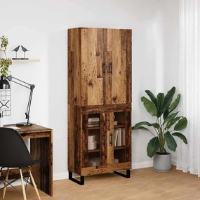 vidaXL Highboard 2 pcs Παλιό Ξύλο 69,5 x 34 x 180 εκ.