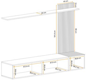 Swap XIX Σύνθεση Καφέ δρυς 280x180x40