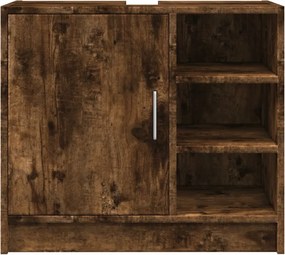 vidaXL Ντουλάπι Νιπτήρα Καπνιστή Δρυς 63x29x55 εκ. Επεξεργασμένο Ξύλο