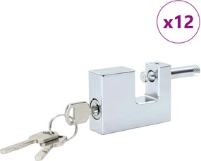 vidaXL Λουκέτο 12 τεμ. Ασημί Ατσάλι