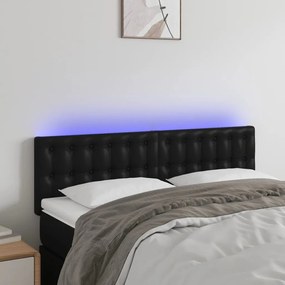 Κεφαλάρι Κρεβατιού LED Μαύρο 144x5x78/88 εκ. Συνθετ. Δέρμα 3121702