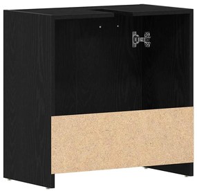 Ντουλάπι Νιπτήρα Μπάνιου Μαύρο Δρυς 60x33x60 εκ. Επεξ. Ξύλο - Μαύρο
