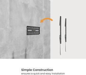 POWERTECH επιτοίχια βάση τηλεόρασης PT-1373, 32-75", έως 75kg, fixed