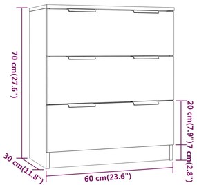 Συρταριέρα Sonoma Δρυς 60 x 30 x 70 εκ. από Επεξεργασμένο Ξύλο - Καφέ