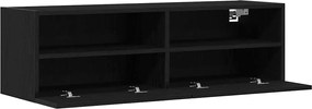 vidaXL Ντουλάπι Τηλεόρασης Τοίχου 2 pcs Μαύρη δρυς 100 x 30 x 30 cm