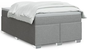 Κρεβάτι Boxspring με Στρώμα Ανοιχτό Γκρι 120x190 εκ. Υφασμάτινο - Γκρι