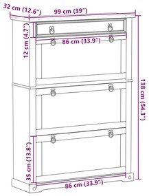 ΠΑΠΟΥΤΣΟΘΗΚΗ CORONA 99 X 32 X 138 ΕΚ. ΑΠΟ ΜΑΣΙΦ ΞΥΛΟ ΠΕΥΚΟΥ 4002788