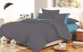 Παπλωματοθήκη Polycotton Διπλή 200x240εκ. Με Φάσα Komvos Home Anthraces - Dolphin Blue 7000689-93