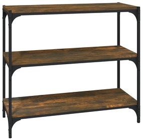 vidaXL Βιβλιοθήκη Καπνιστή Δρυς 80 x 33 x 70,5 εκ. Επεξ. Ξύλο &amp; Ατσάλι