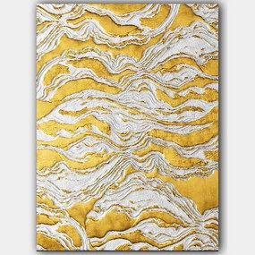 Πίνακας Καμβάς 441HPE1553 70x100cm White-Gold Wallity Κάθετοι Ξύλο, Καμβάς