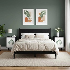 vidaXL Κομοδίνο HANAU 2 τμχ. Μαύρη Δρυς 36 x 33 x 51 εκ.