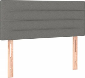 vidaXL Κρεβάτι Boxspring με Στρώμα Σκούρο Γκρι 100x200 εκ. Υφασμάτινο