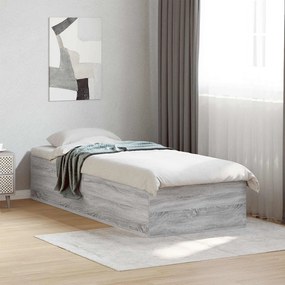 vidaXL Κρεβάτι δαπέδου Γκρι Sonoma 80 x 200 cm Επεξεργασμένο Ξύλο