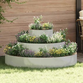 vidaXL Γλάστρα Κήπου Ασημί 120 x 120 x 20 εκ. Επικαλυμμένος Χάλυβας