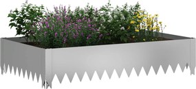 vidaXL Περίγραμμα γκαζόν 100 x 60 x 20 εκ. Ατσάλι Ασημί