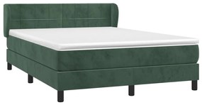 ΚΡΕΒΑΤΙ BOXSPRING ΜΕ ΣΤΡΩΜΑ ΣΚΟΥΡΟ ΠΡΑΣΙΝΟ 140X200ΕΚ. ΒΕΛΟΥΔΙΝΟ 3127496