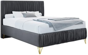 Επενδυμένο κρεβάτι Mars-Gkri Skouro-140 x 200