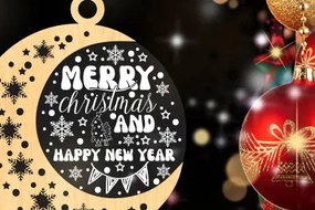 Σετ των 3 Intra απο ξύλο plywood 3mm-4mm πάχος  Χριστουγεννιάτικου Στολίδι Δίασταση 8x8 cm INTRAFABR-83738506