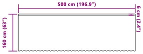 vidaXL Κουρτίνες με κουρτίνες Floral Λευκό 500 x 160 cm Πολυεστέρας