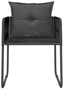 vidaXL Σετ Τραπεζαρίας Κήπου 3 Τεμαχίων Μαύρο