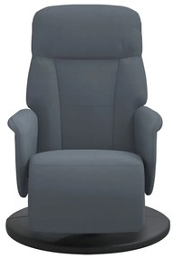 vidaXL Πολυθρόνα Relax Σκούρο Γκρι Βελούδινη με Υποπόδιο
