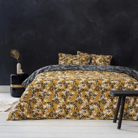 Παπλωματοθήκη Zinnia (Σετ 2τμχ) Grey-Mustard Nima Μονό 160x240cm 100% Βαμβάκι