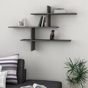 Ραφιέρα τοίχου Leo Megapap χρώμα ανθρακί 123x22x80εκ.