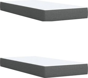 vidaXL Κρεβάτι Boxspring με Στρώμα Σκούρο Γκρι 200x200 εκ. Υφασμάτινο
