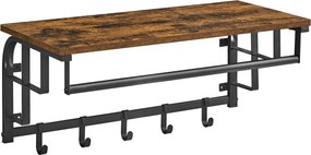 Κρεμάστρα Τοίχου 5 Θέσεων Με Ράφι (66x30x27) Vasagle LCR012KD02