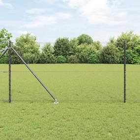 vidaXL Φράχτης με Στήλες. Γκρι 1.4 x 100 m Ατσάλι με επικάλυψη PVC
