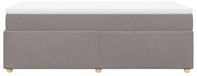 Κρεβάτι Boxspring με Στρώμα Taupe 90x190 εκ.Υφασμάτινο - Μπεζ-Γκρι