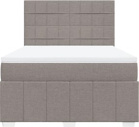vidaXL Κρεβάτι Boxspring με Στρώμα Taupe 140x200 εκ. Υφασμάτινο