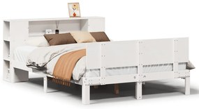 vidaXL Κρεβάτι Βιβλιοθήκη Χωρίς Στρώμα 160x200 εκ Μασίφ Ξύλο Πεύκου