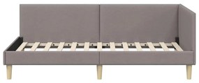 vidaXL Κρεβάτι Γωνίας Άλλο Taupe 90 x 200 cm Ύφασμα και Έργο ξύλου