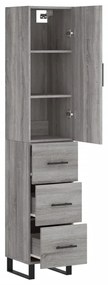 vidaXL Μπουφές Sonoma Γκρι 34,5 x 34 x 180 εκ. από Επεξεργασμένο Ξύλο