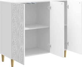 vidaXL Πλαϊνό γραφείο Γυαλιστερό Λευκό 89 x 34,5 x 80 εκ