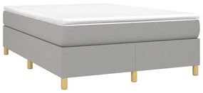 ΚΡΕΒΑΤΙ BOXSPRING ΜΕ ΣΤΡΩΜΑ ΑΝΟΙΧΤΟ ΓΚΡΙ 140X190 ΕΚ. ΥΦΑΣΜΑΤΙΝΟ 3144514