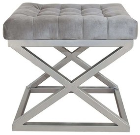 Σκαμπό Capraz Babyface 383EVN1213 50x40x42cm Silver-Grey